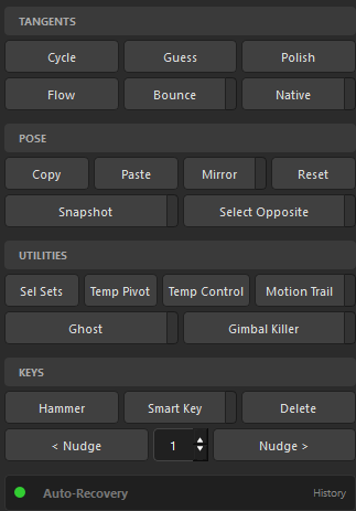 Tangents, pose, utilities and keys, with recovery running underneath