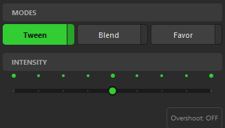Modes and intensity: one slider carrying several systems